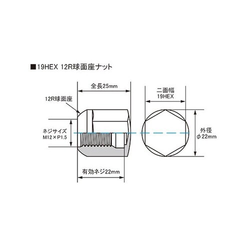 ホンダ純正ホイール専用球面座ナット コンパクトタイ