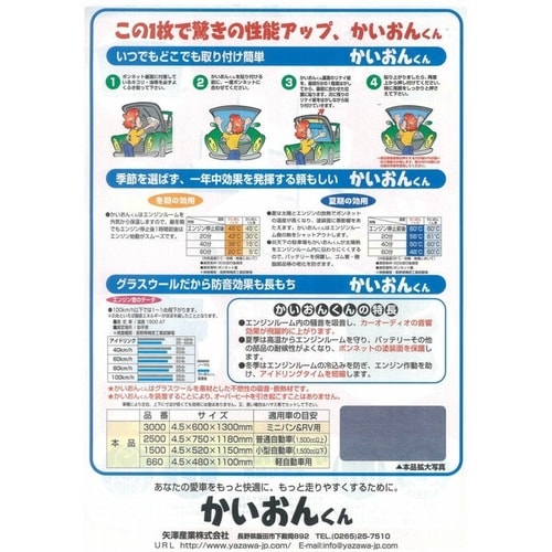ボンネット吸音断熱材「かいおんくん」 普通自動車用