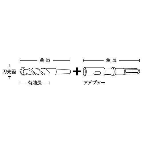 テーパー軸ビットTP TPL16.0×280