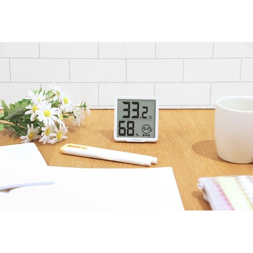 デジタル温湿度計 リテーモ ホワイト