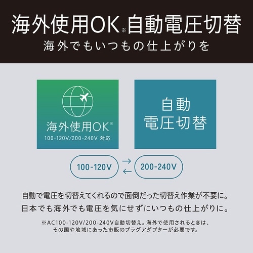 ツインマイナスイオン搭載ヘアドライヤー グレー