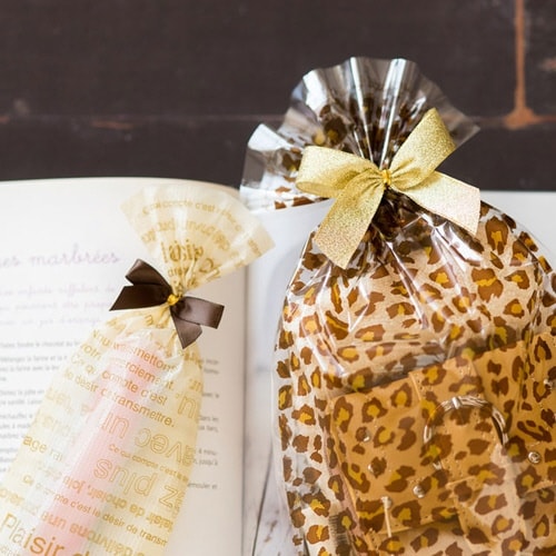 サテンリボンワイヤータイブラウン−2 50個