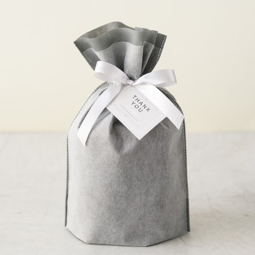 2重不織布リボン付バッグ S グレー 20枚