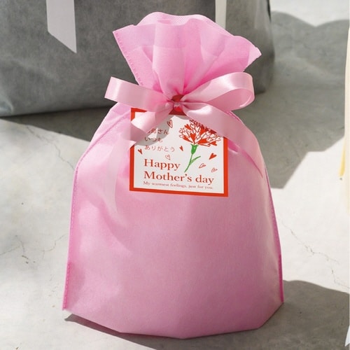 2重不織布リボン付バッグ S ピンク 20枚