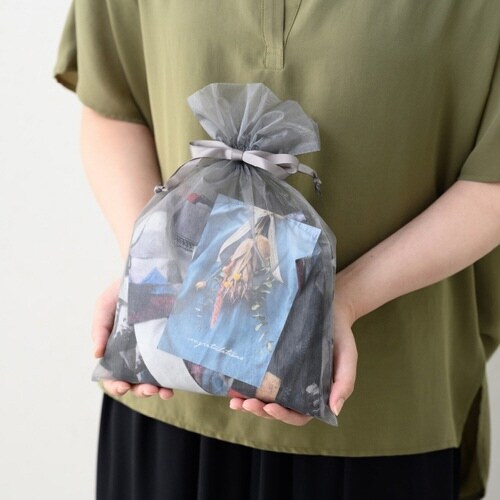オーガンジーバッグ グレー LL 10枚