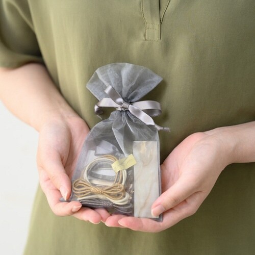 オーガンジーバッグ グレー M 10枚