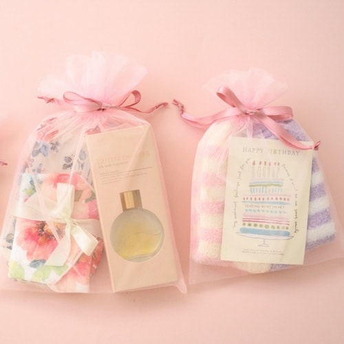 オーガンジーバッグ ピンク M 10枚