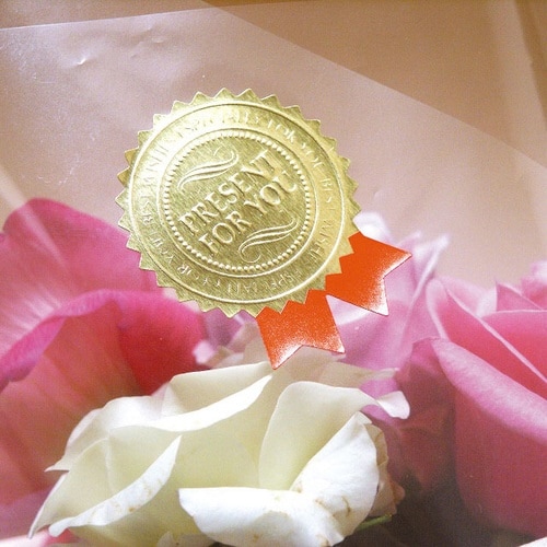 レッドリボンプレゼントシール−4 100枚