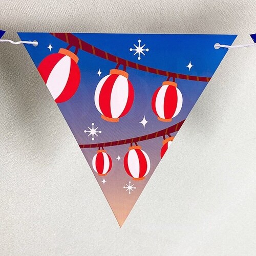 祭り提灯フラッグガーランド