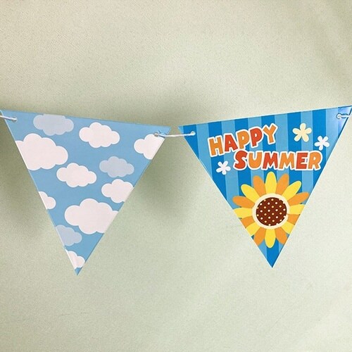 青空ひまわりフラッグガーランド