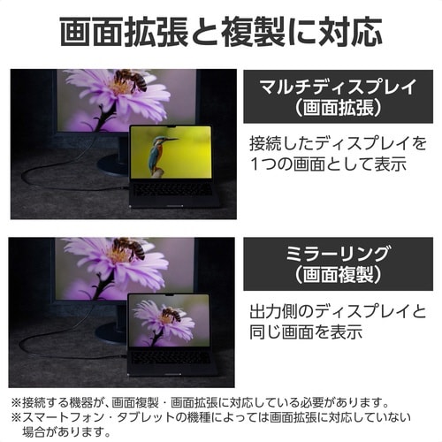 変換ケーブル Type−C−VGA 1.0m 黒