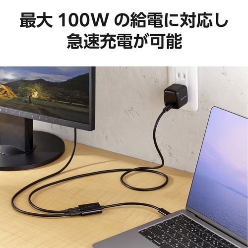 USB−C 変換アダプタ 100W ブラック