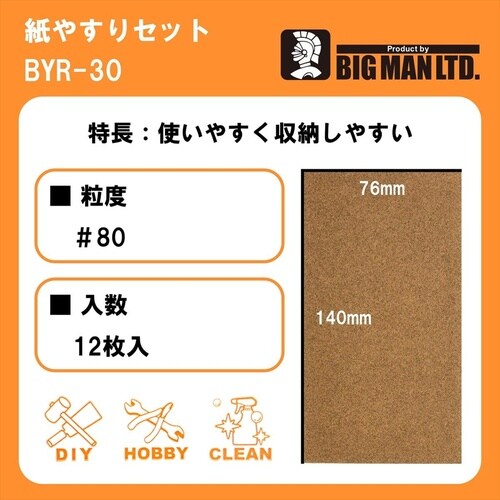 #028030 紙ヤスリセット 76x140mm
