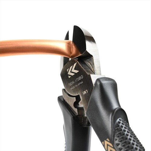 偏芯強力ニッパ薄刃黒金 175BG