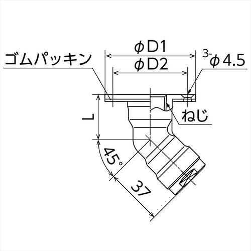 Rc1/2x13座付Lエルボ