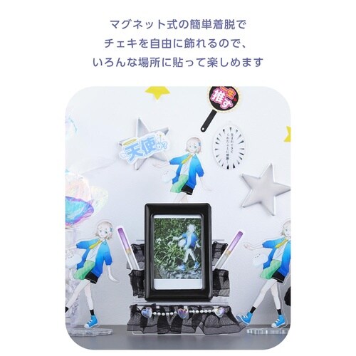 チェキフォトフレーム マグネット 写真収納 黒