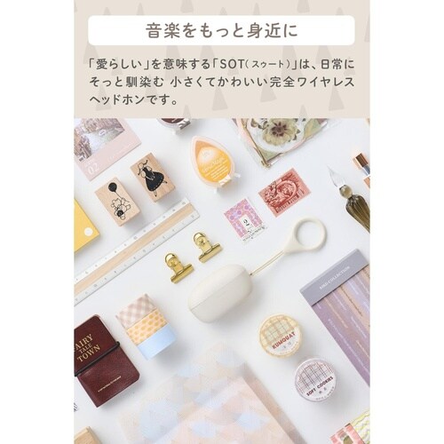 ワイヤレスイヤホン BT超小型 充電ケース 木目