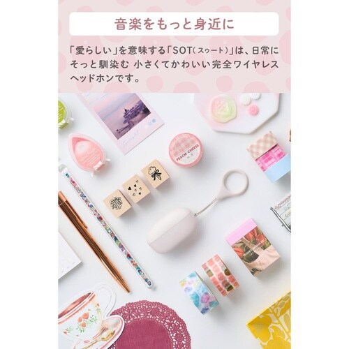 ワイヤレスイヤホン BT超小型 充電ケース 花柄