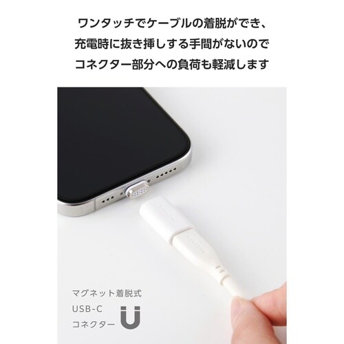 USB−C マグネット変換アダプタ ホワイト
