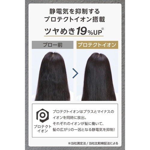 ドライヤー 軽量 プロテクトイオン ホワイト