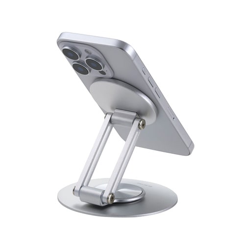 マグセーフ スマホスタンド 回転 銀