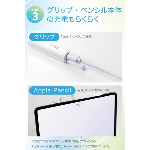 アップルペンシル ショートカット3ボタン ホワイト