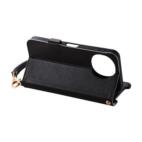 AQUOSsense10ケース 手帳型ハンド付 黒