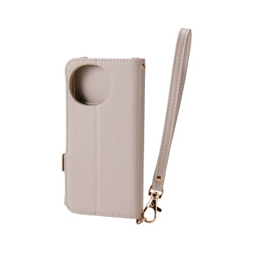 AQUOSsense10ケース 手帳型ハンド付 灰