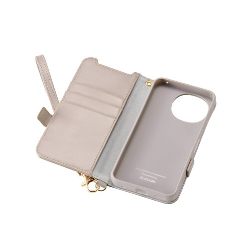 AQUOSsense10ケース 手帳型ハンド付 灰