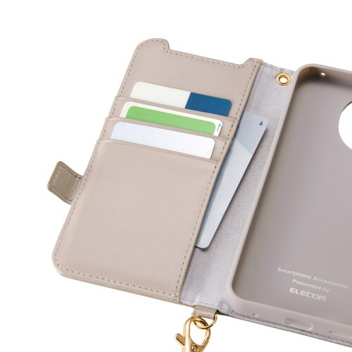 AQUOSsense10ケース 手帳型ハンド付 灰