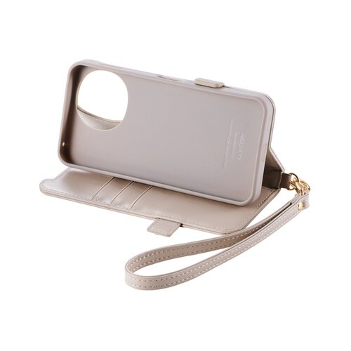 AQUOSsense10ケース 手帳型ハンド付 灰