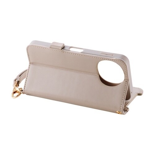 AQUOSsense10ケース 手帳型ハンド付 灰