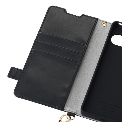 Xperia10VIIケース 手帳型ハンド付 黒