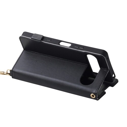 Xperia10VIIケース 手帳型ハンド付 黒