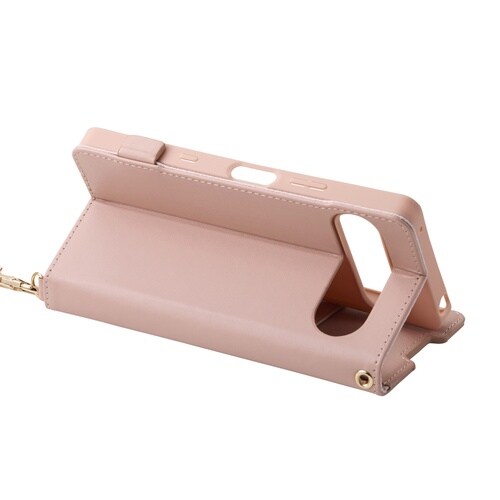 Xperia10VIIケース 手帳型ハンド付 桃