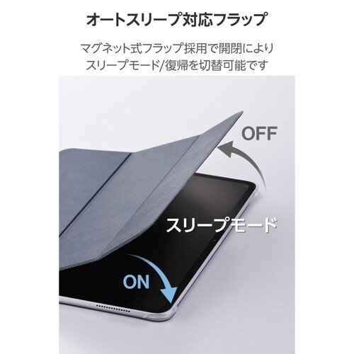 iPadProケース M4 薄型クリア ネイビー