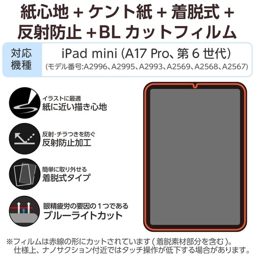 iPadminiフィルム A17 着脱式 ケント紙