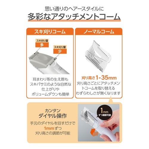 ヘアーカッター バリカン 交流式 ホワイト