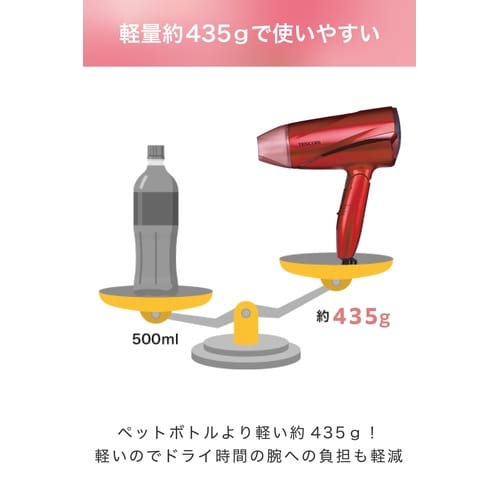 マイナスイオンヘアードライヤー ピンク