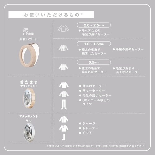 毛玉取り 電動 充電式 交流式 6枚刃 ベージュ