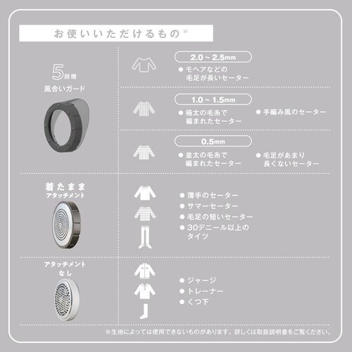 毛玉取り 電動 充電式 交流式 6枚刃 グレー