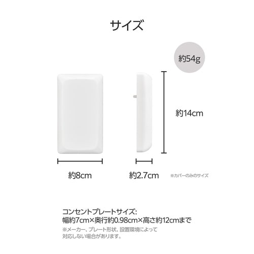 コンセントカバー 火災予防 ホワイト