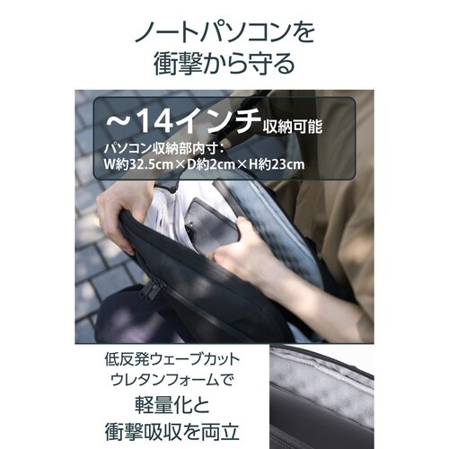 ショルダーバッグ ZEROSHOCK 衝撃吸収 黒