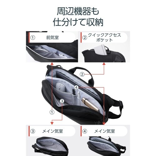 ショルダーバッグ ZEROSHOCK 衝撃吸収 黒