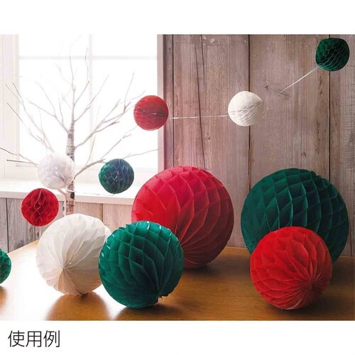 クリスマスハニカムボール ガーランド 2本入