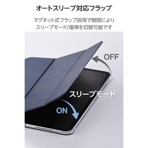 iPadProケース M4 薄型クリア ネイビー