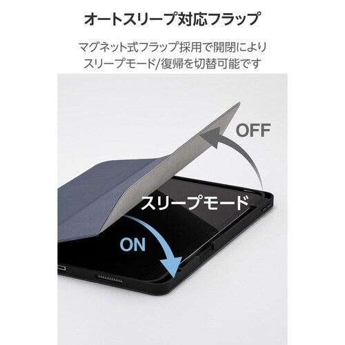 iPadAirケース M3 背面クリア ネイビー