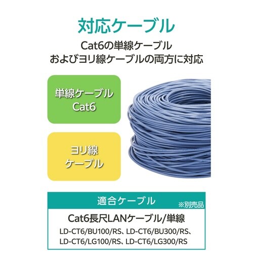 RJ45コネクタ Cat6 10個 保護付 半透明