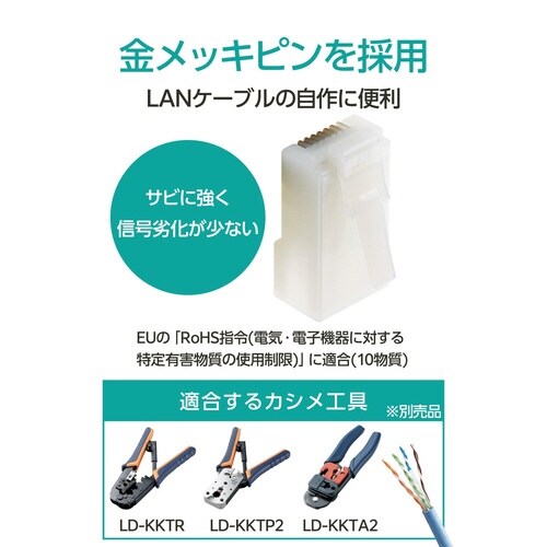 RJ45コネクタ Cat5e 10個 半透明