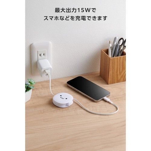 巻取充電ケーブル A−C 90cm しろちゃん